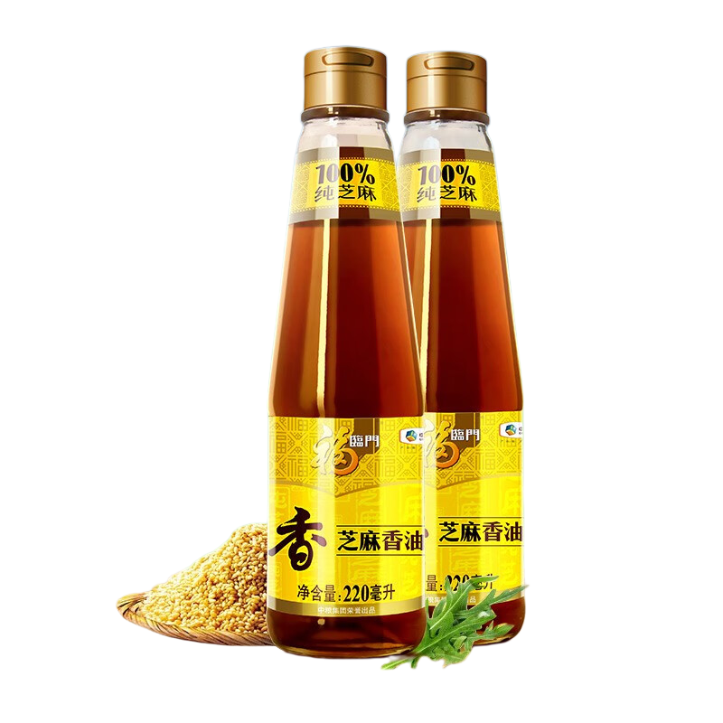 福临门纯芝麻香油压榨一级 凉拌调味芝麻油烹饪 中粮出品 220mL*2瓶高清大图