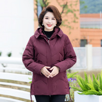 JPDUN中老年女装冬季新款时尚大码中年妈妈冬装羽绒服老人加厚棉衣外套 XL 枣红色无毛领