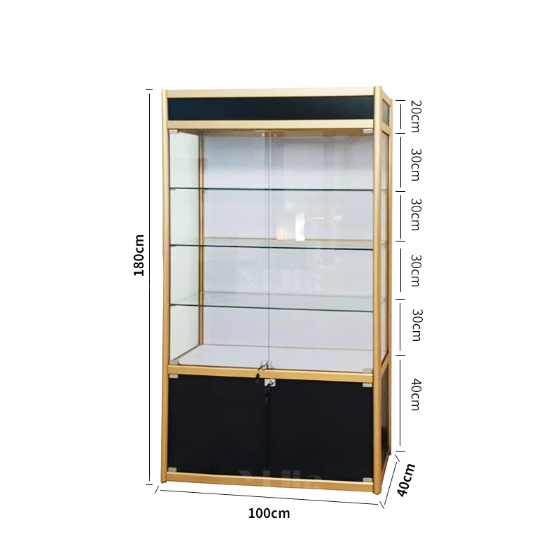 翌嘉YJ4123119 玻璃展柜奖牌奖杯展示柜展架模型产品陈列柜 1000*400*1800高清大图