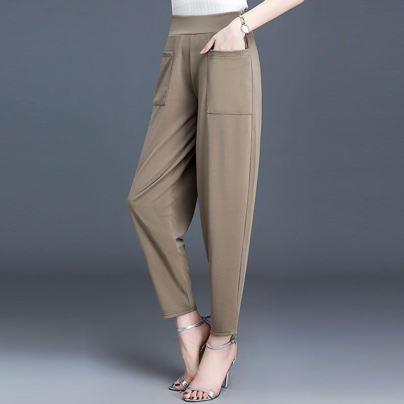 七分九分新款春夏装哈伦裤女韩版休闲裤薄款女裤灯笼裤萝卜裤黑色七分