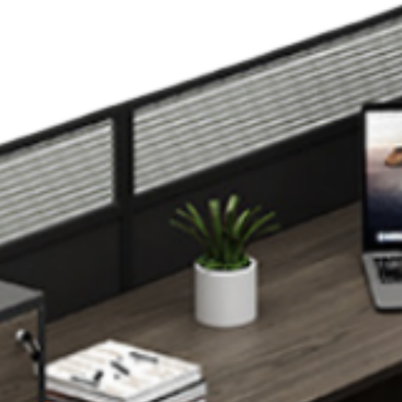 乐琪艺屏风工位+床木质张高清大图