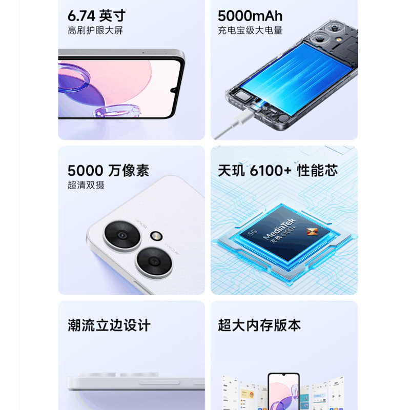 小米Redmi 13R 星岩黑 6GB+128GB 天玑6100+ 性能5G芯 5000万超清影像 5000mAh长续航 智能手机 红米13R图片