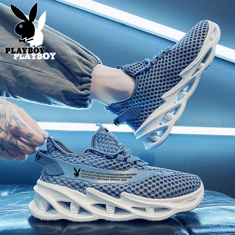 花花公子男鞋夏季透气薄款老爹网鞋轻便镂空网面运动休闲小白鞋子视频