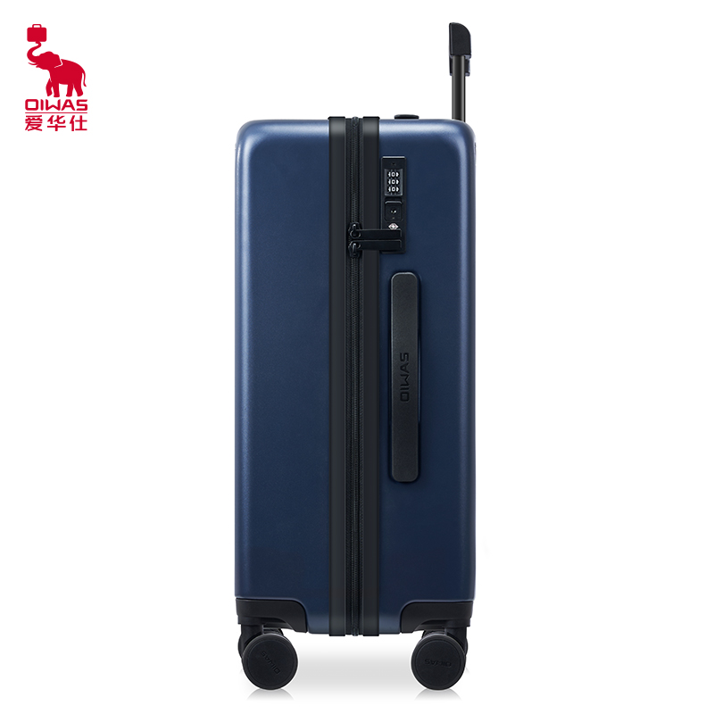 爱华仕(OIWAS)磨砂斜杠行李箱 大容量旅行登机箱男女密码拉杆箱OCX6708B-20蓝色旅行出差密码箱高清大图