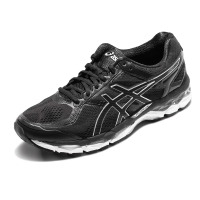 ASICS亚瑟士黑色网面透气稳定耐磨橡胶跑步鞋 旗舰经典运动男鞋T6B4N-9099