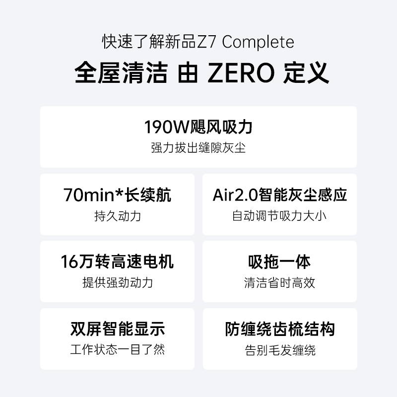 美的(Midea)家用无线手持灰尘感应智能吸尘器吸拖一体机 大吸力长续航 ZERO系列 Z7 Complete