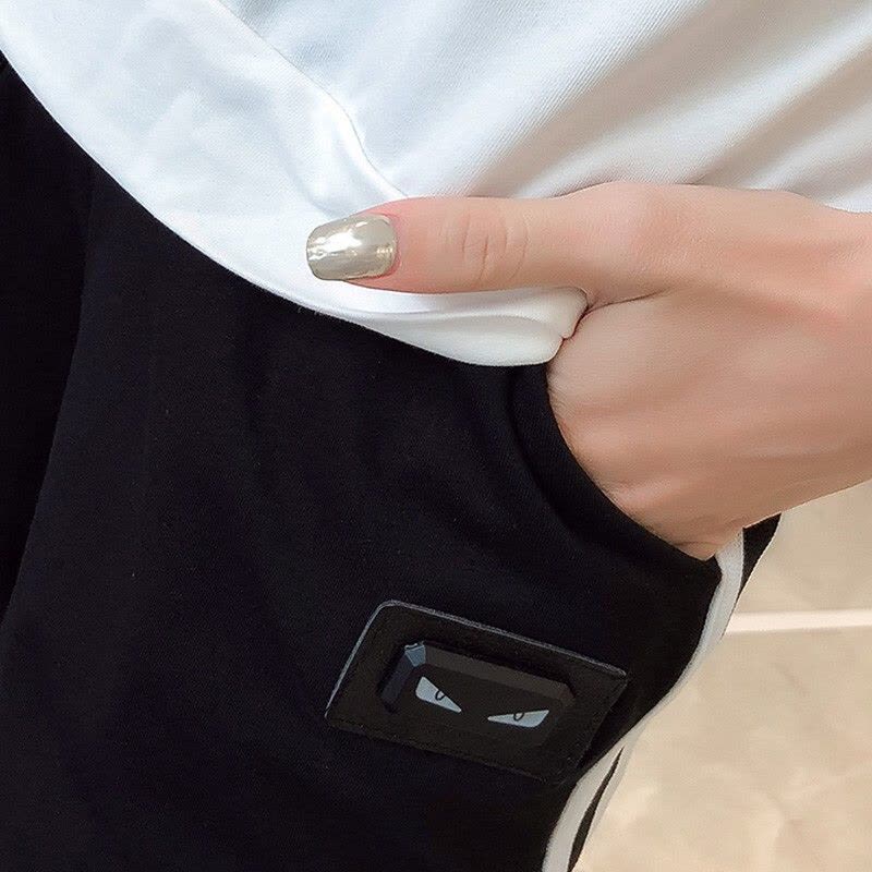 迪鲁奥(DILUAO)孕妇哺乳装2021夏季新款纯棉隐形哺乳短袖裤套装无托腹裤子图片