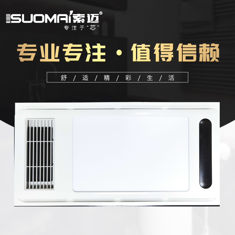 索迈SM-169集成吊顶浴霸卫生间嵌入式300*600多功能智能风暖浴霸换气取暖含照明五合一浴霸SM
