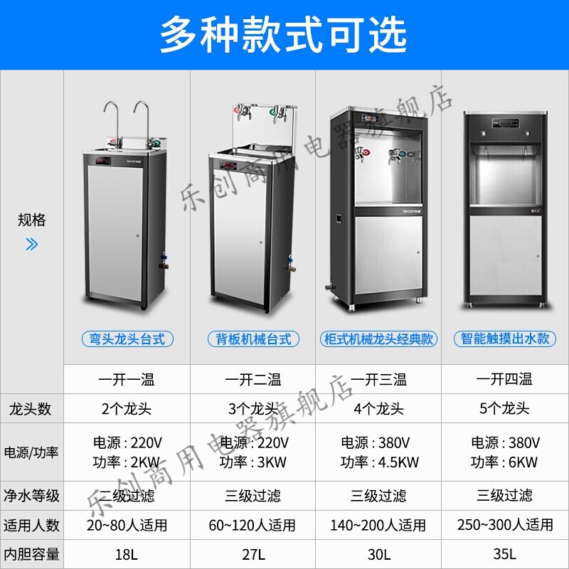 乐创(lecon)直饮机商用开水器学校公司工厂医院饭堂大型不锈钢直饮电热烧水机开水机 智能一开两温(220V/3KW)