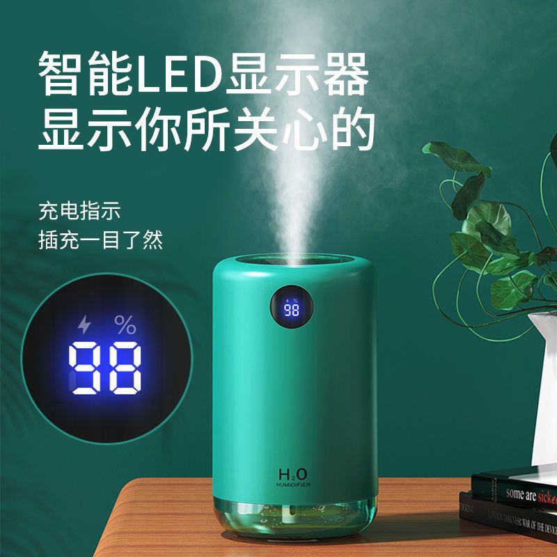 简爱加湿器家用卧室静音空调房迷你usb充电办公室桌面空气净化器|橘红色[简爱加湿去除干燥]送充电头
