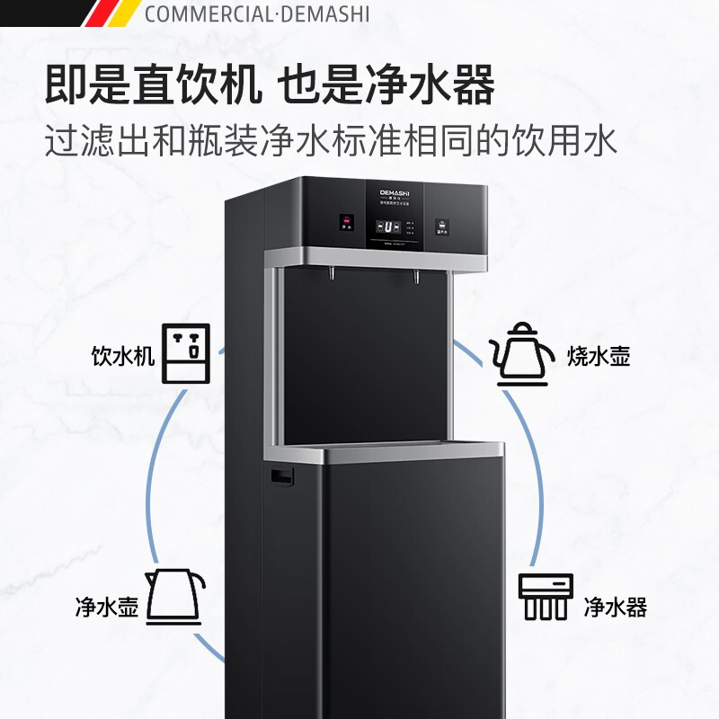 德玛仕 商用直饮水机净水器大型立式RO反渗透五级过滤大流量公司单位学校用烧水机开水器KS-18LG-2W 一开一温高清大图