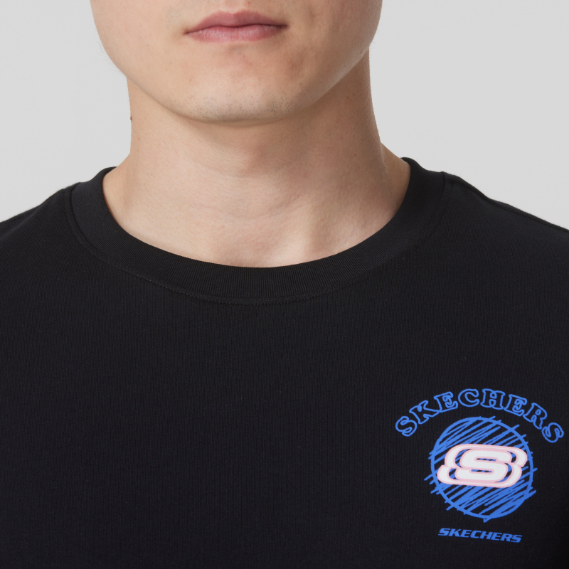 Skechers/斯凯奇男女装新款透气宽松简约时尚休闲短袖T恤L223U100-0018 ZP