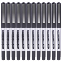 得力S656宝珠笔0.5mm (黑)(12支盒) 碳素水笔 签字笔 办公笔 中性笔