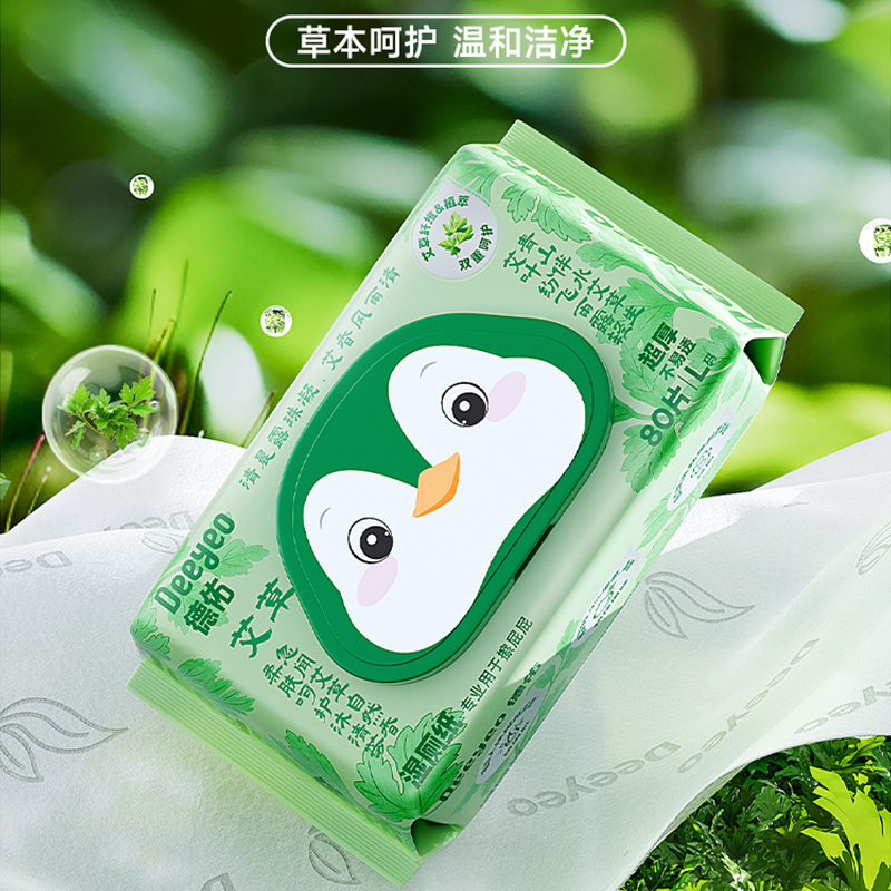 德佑湿厕纸80片*6包温和洁净柔软舒适草本呵护10010649高清大图