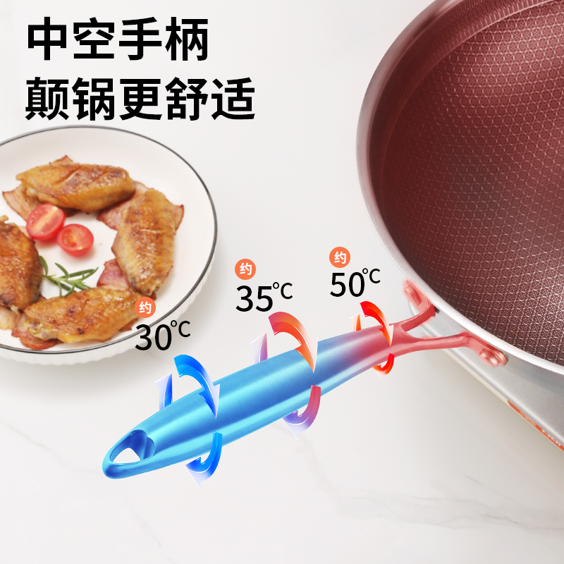 张小泉 304五代蜂窝不粘锅24cm C31670300高清大图