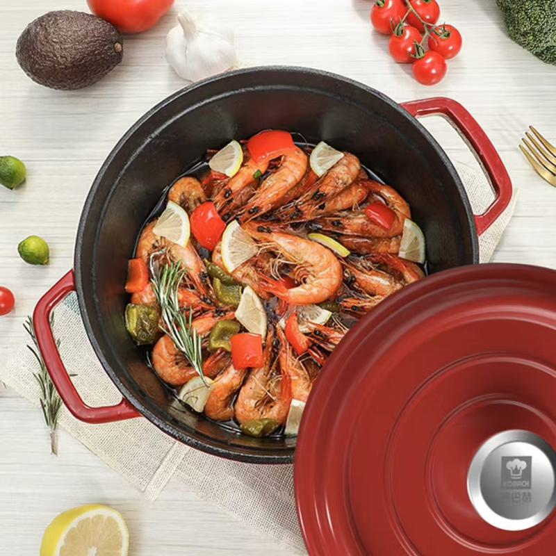 康巴赫溢彩珐琅汤锅 红色LPB-YT22B 22cm高清大图