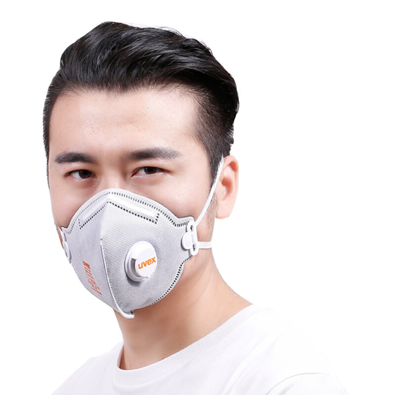 德国uvex FFP2 N95活性炭口罩装修PM2.5防护防雾霾防甲醛厨房油烟 防臭防异味