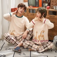 波迷娜（BOMINA)睡衣情侣棉长袖甜美潮2021年新款网红女家居服男款