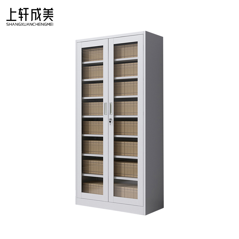 上轩成美文件柜通玻凭证柜1.8m台