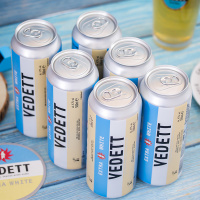 新包装新日期比利时进口白熊啤酒vedett小麦精酿500ml*24罐装白熊
