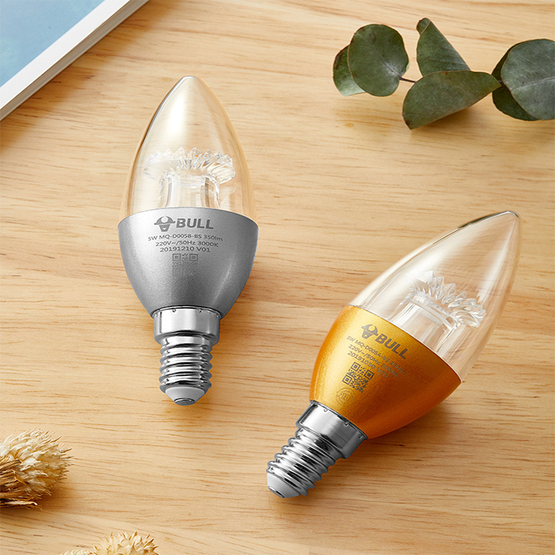 公牛 MQ-D003A-BS LED蜡烛泡爱眼白光3000K E14 3W 金色 10个装高清大图