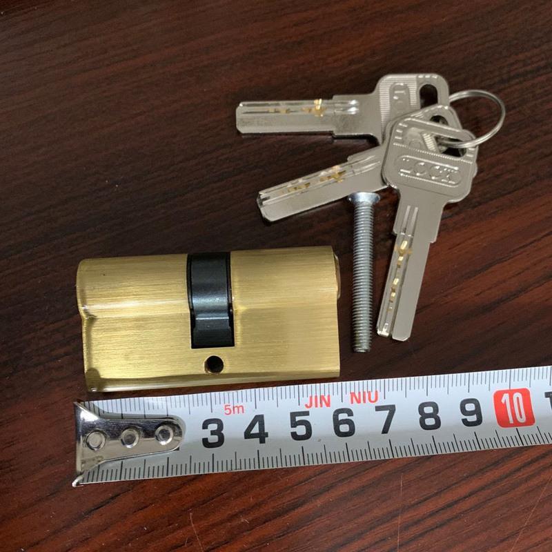 1个铝合金门锁芯断桥门锁塑钢门全铜正芯偏芯单头开防盗大门锁头锁芯