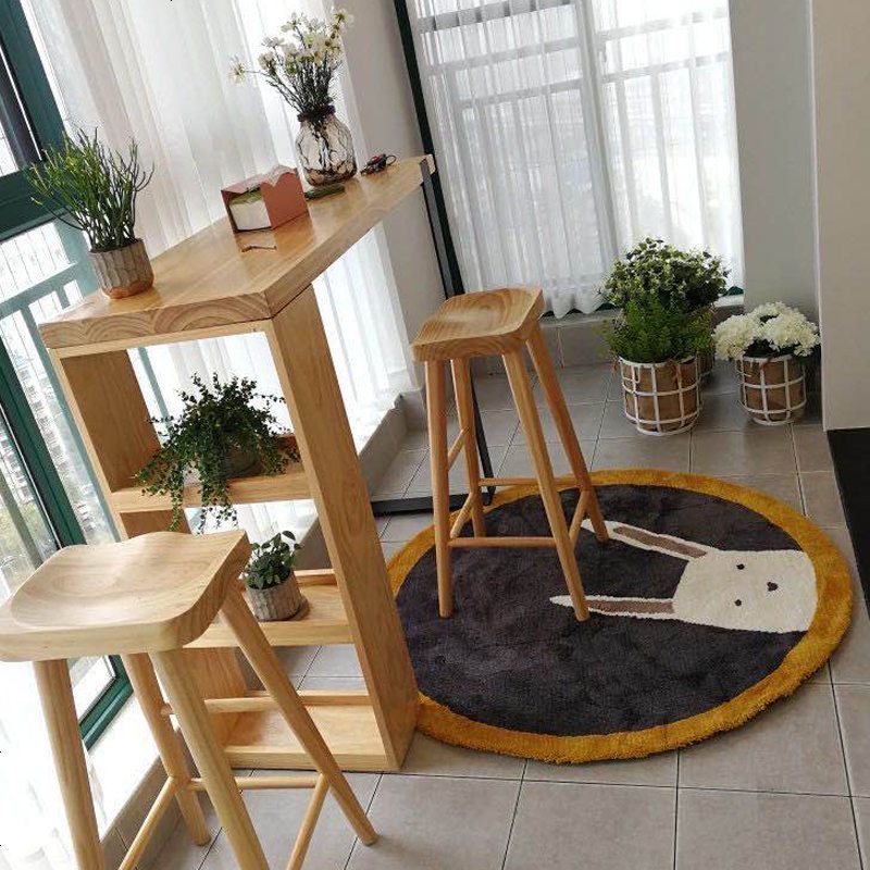 吧台桌家用餐桌一体阳台靠窗桌酒柜家庭吧台隔断隔断柜客厅靠墙桌