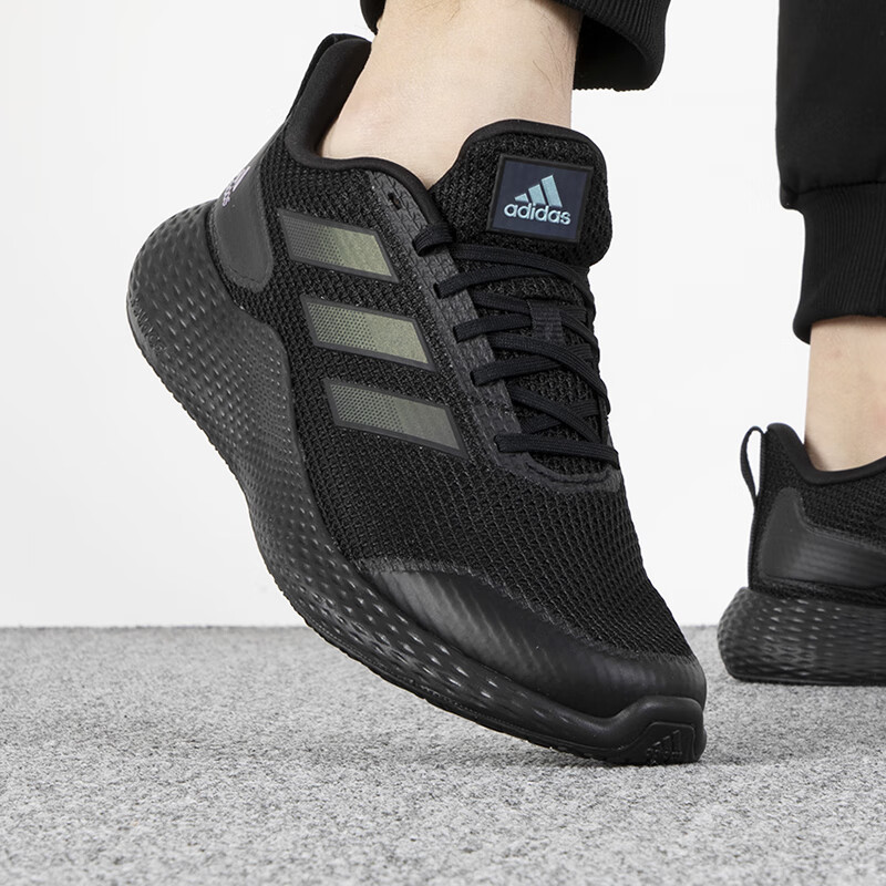 阿迪达斯adidas男鞋防滑耐磨运动鞋缓震透气黑武士低帮跑步鞋子if0585