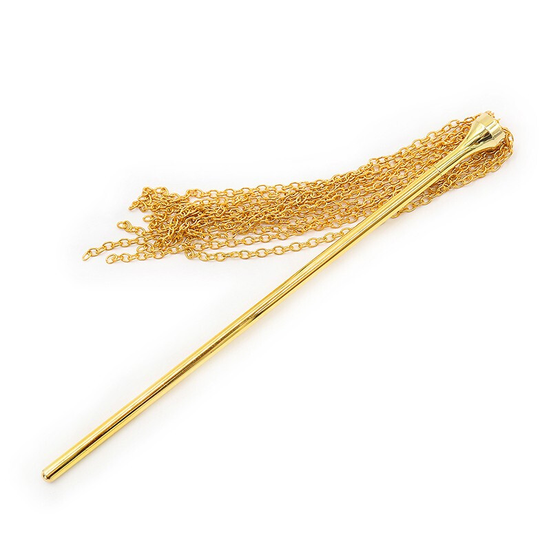 桃色缘 双玩法螺旋可拆卸金色手柄锁链辩子羽毛挑逗棒 sm情趣用品男女用器具夫妻激情另类玩具成人性调教 可拆卸手柄锁链辫子高清大图