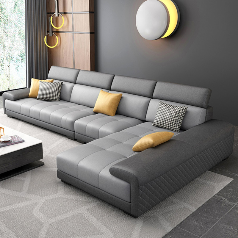 新一代猫抓科技布沙发客厅简约小户型乳胶贵妃家用意大利进口纳帕真皮