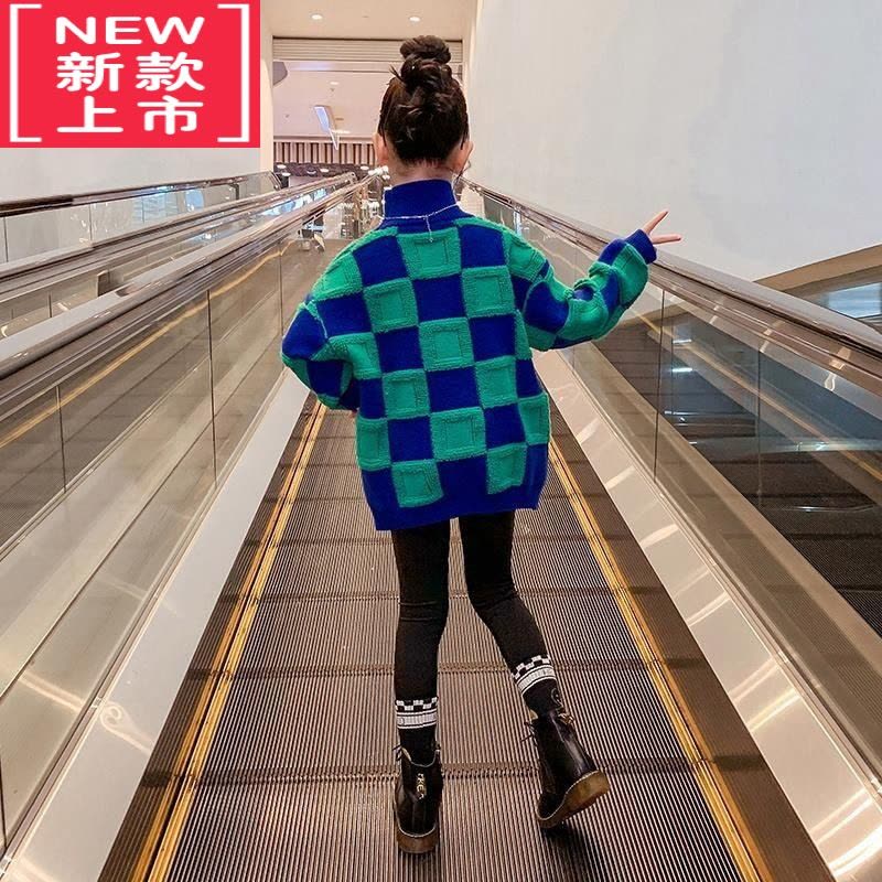 可莉允女童套头毛衣2022新款儿童秋冬装中大童女孩洋气打底衫加绒加厚潮图片