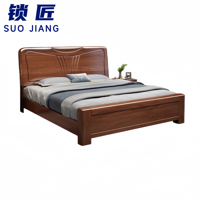 锁匠 简 约木质床高清大图