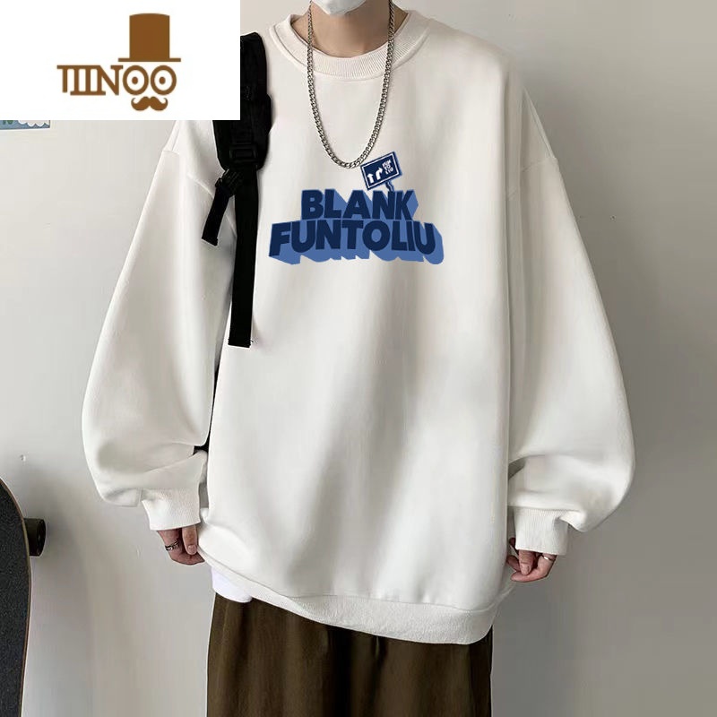 YANXU卫衣男秋季薄款ins美式复古宽松oversize休闲情侣上衣外套e高清大图