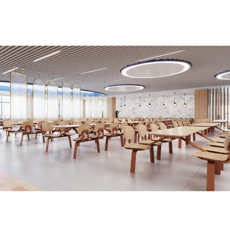 实木四人位连体餐桌防火防水1200*1753*820mm