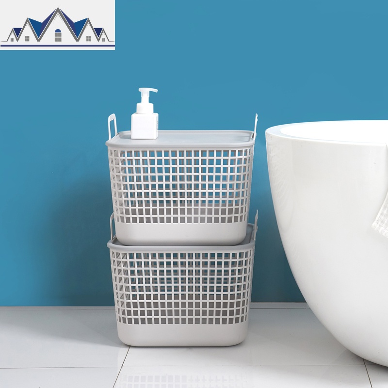 桌面收纳筐塑料篮子收纳篮杂物零食置物篮洗浴洗澡篮储物框长方形 三维工匠高清大图