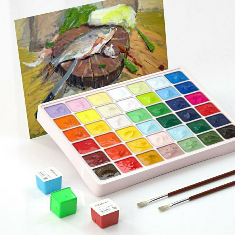 水粉颜料套装水粉果冻画画工具套装初学者艺考集训美术生专用 30ml56