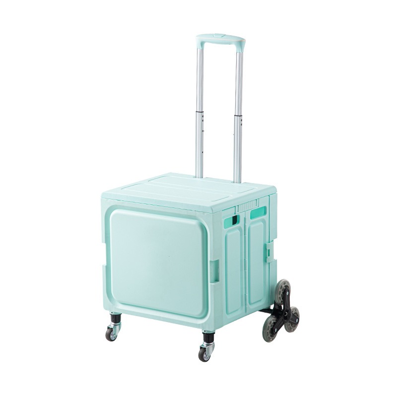 华普思便携收纳箱家用取快递拖车大容量折叠买菜车可爬坡拉杆箱溪梦青小号八轮(爬坡款)