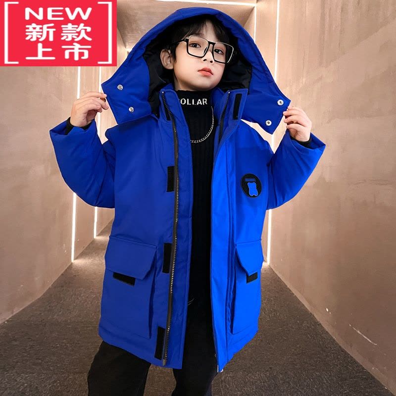 可莉允男童加绒加厚外套秋冬款2022新款儿童冬装夹棉衣中大童二棉棉服潮图片