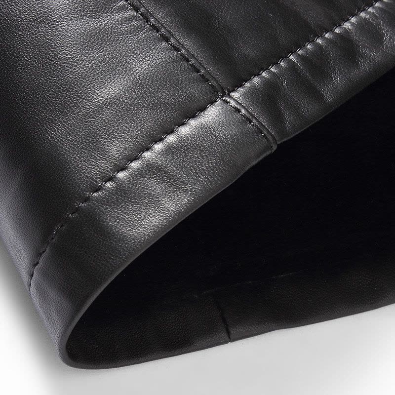 海宁真皮皮衣男加绒加厚水貂翻领 海宁真皮皮衣男装中长款绵羊皮图片