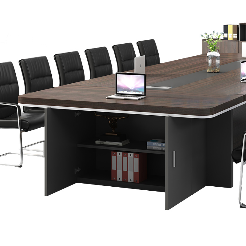 永格会议桌长桌简约现代接待桌椅组合大型洽谈桌培训桌长条桌办公家具3米高清大图