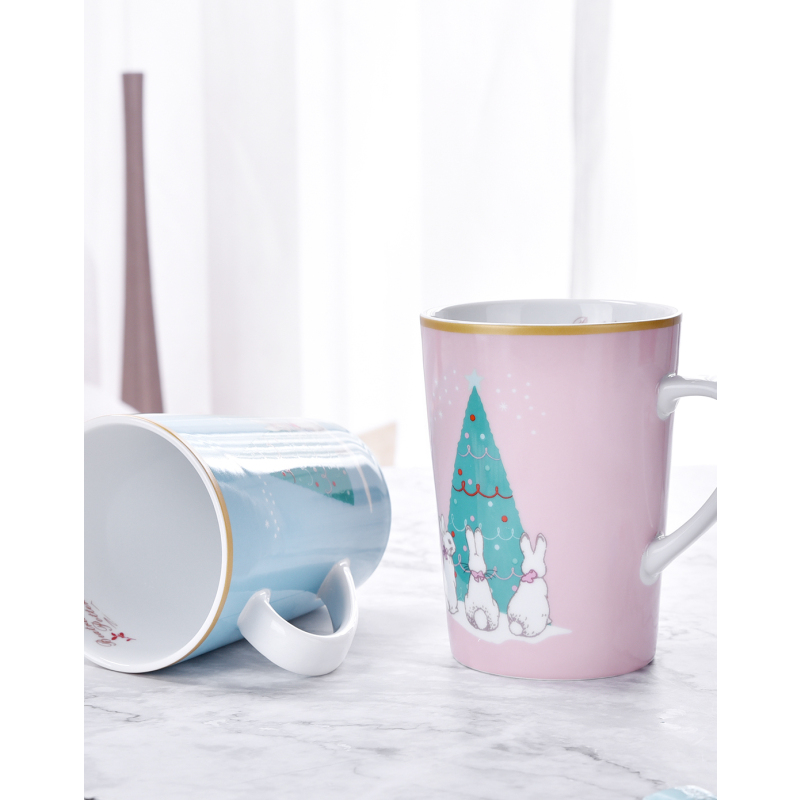 比得兔(Peter Rabbit)圣诞系列情侣陶瓷对杯马克杯早餐杯牛奶杯咖啡杯杯子