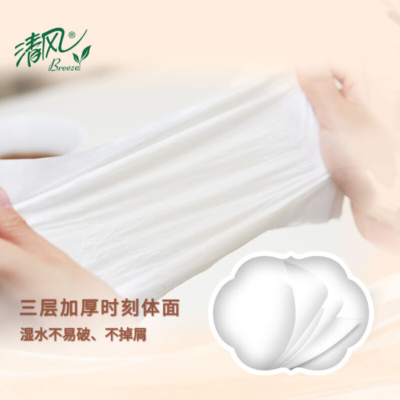 清风BR40SBS原木3层100 抽4包/提*2提高清大图