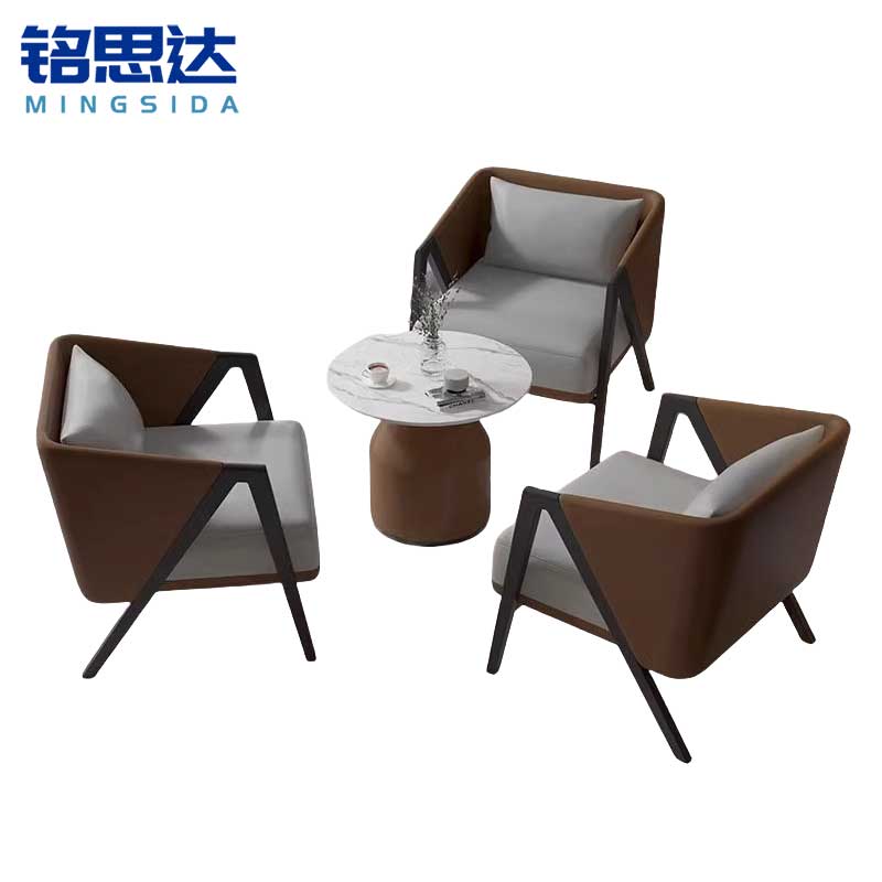 铭思达洽谈桌棕色一桌三椅套