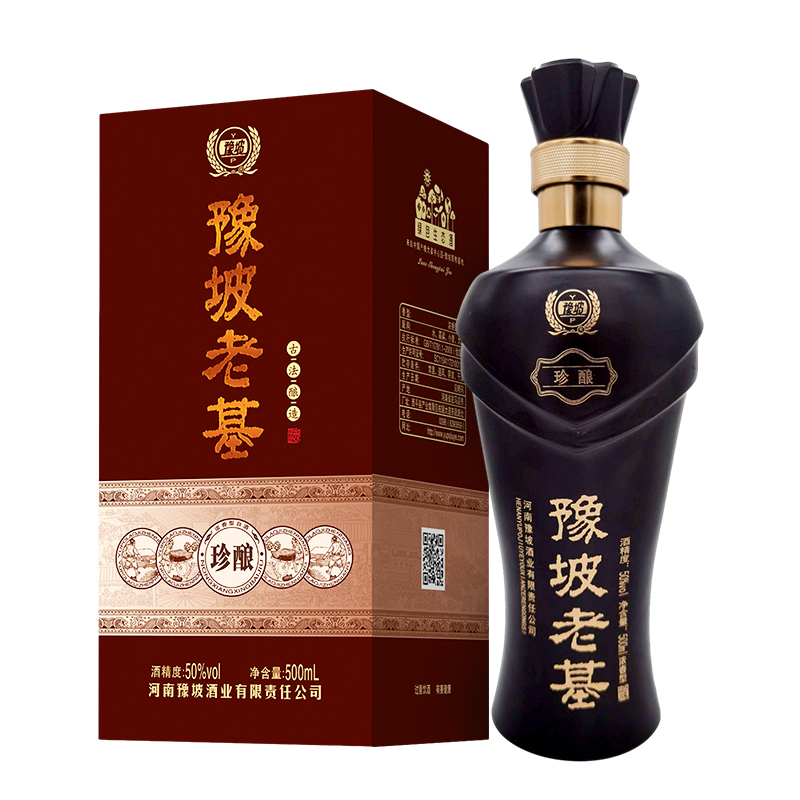 河南特产豫坡老基酒珍酿浓香型粮食高度白酒50度500ml整箱6瓶装