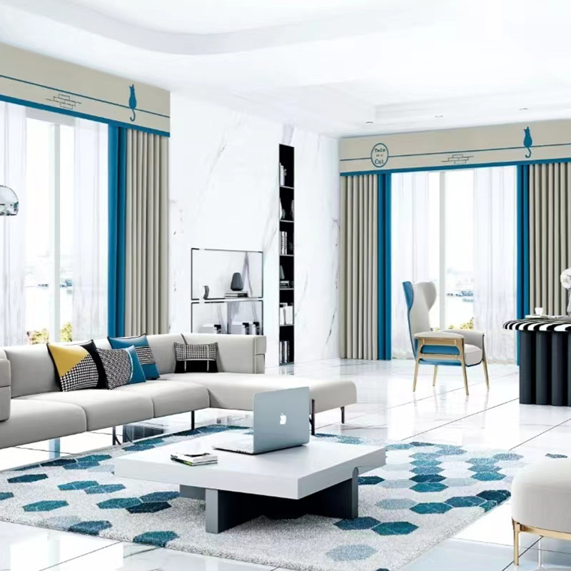 瀚隔 云朵麻窗帘北欧简约现代窗帘飘窗客厅轻奢卧室窗帘1.0*1.3m打孔帘