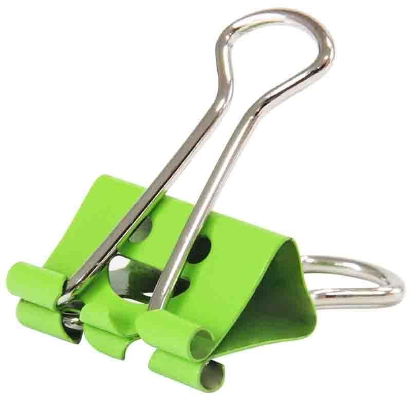 得力8487微笑票夹彩色金属长尾夹文具小夹子票据夹19mm长尾夹白钢夹