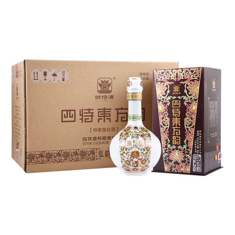 四特酒白酒东方韵弘韵52度500ml*6瓶整箱装特香型白酒【价格图片品牌