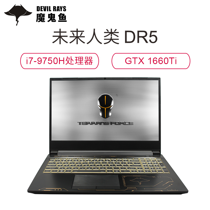 未来人类魔鬼鱼DR5-1660Ti-97SH1 15.6英寸发烧游戏本笔记本电脑i7-9750H 8G内存 256GB PCIe+1TB GTX1660Ti学生便携手提电脑商务本