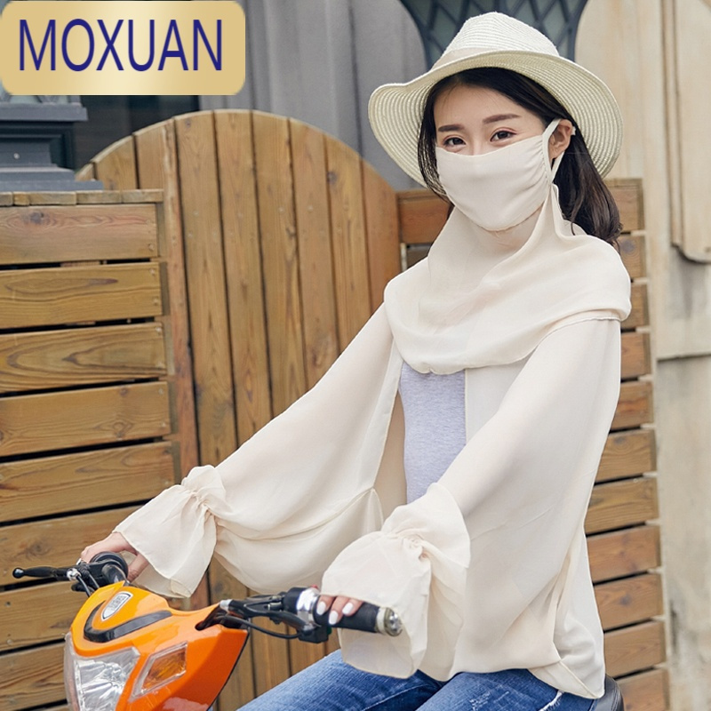 MOXUAN加长加宽防晒袖套女夏手臂套开车骑行防晒手套薄长款冰袖