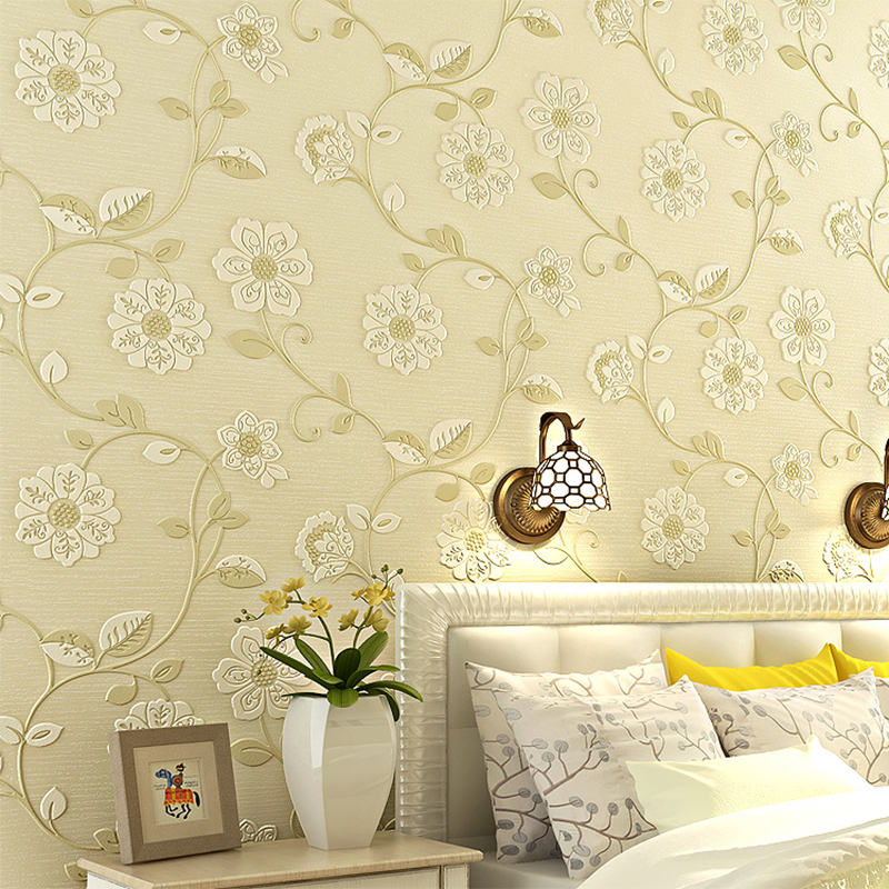 洛蔓壁纸 欧式田园向日葵墙纸 客厅卧室沙发电视背景墙壁纸 参数